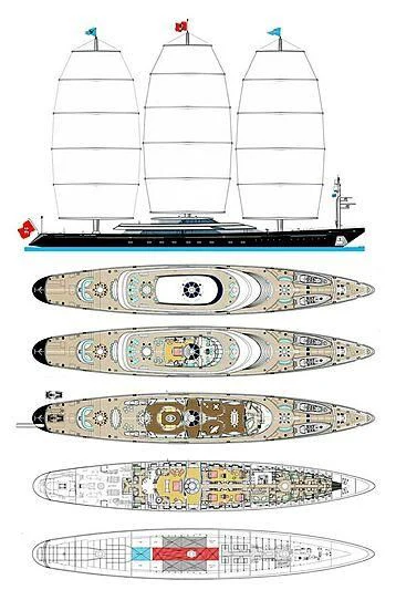 diagram, engineering drawing aboard MALTESE FALCON Yacht for Sale