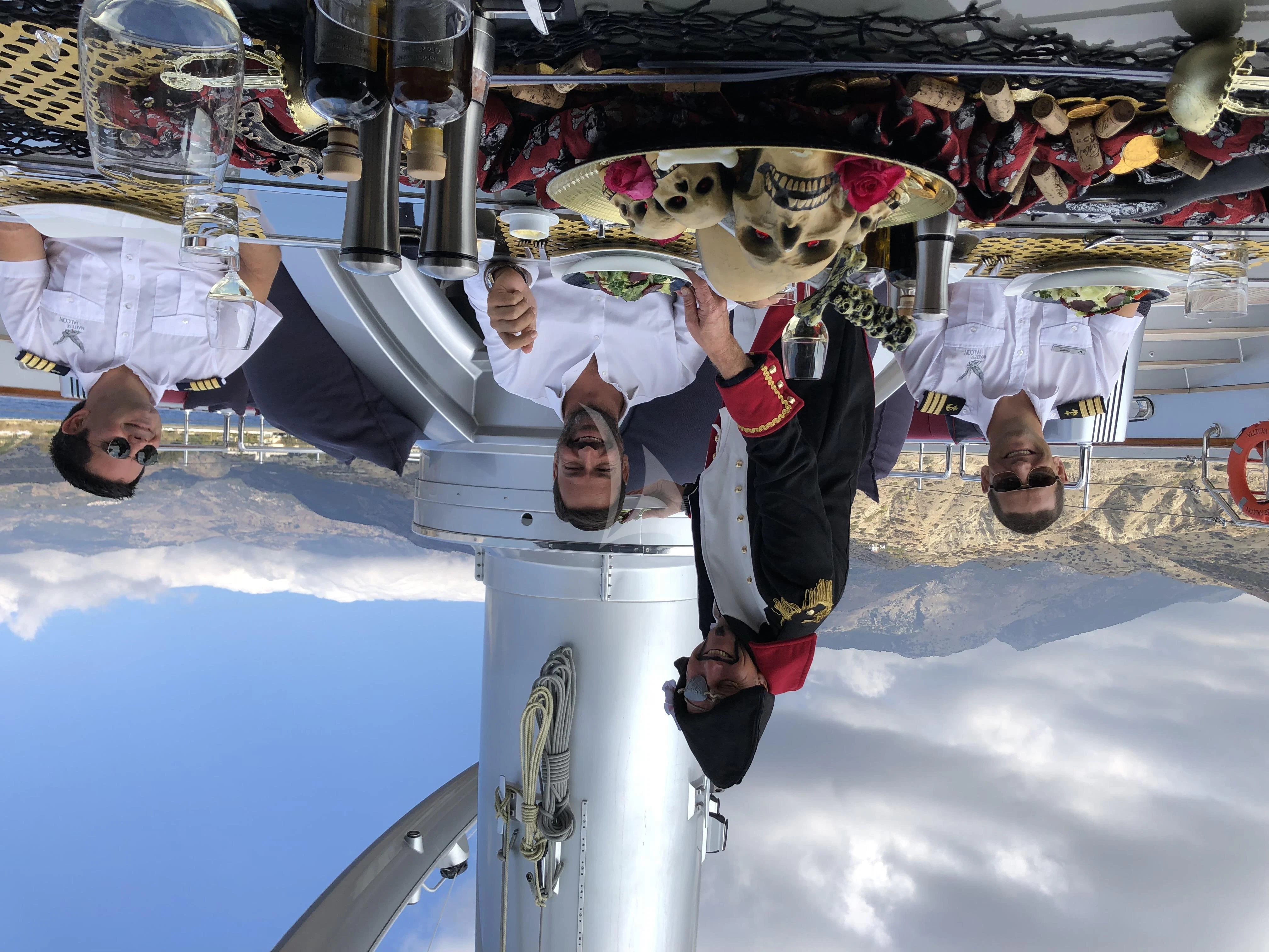 a group of people standing in a snowy area aboard MALTESE FALCON Yacht for Sale