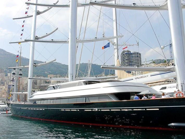 a boat in the water aboard MALTESE FALCON Yacht for Sale