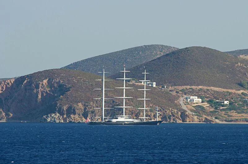 a large white ship in the water aboard MALTESE FALCON Yacht for Sale