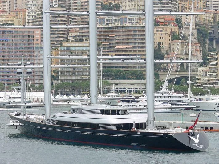 a boat in the water aboard MALTESE FALCON Yacht for Sale