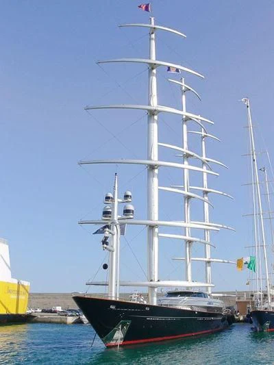 a boat in the water aboard MALTESE FALCON Yacht for Sale