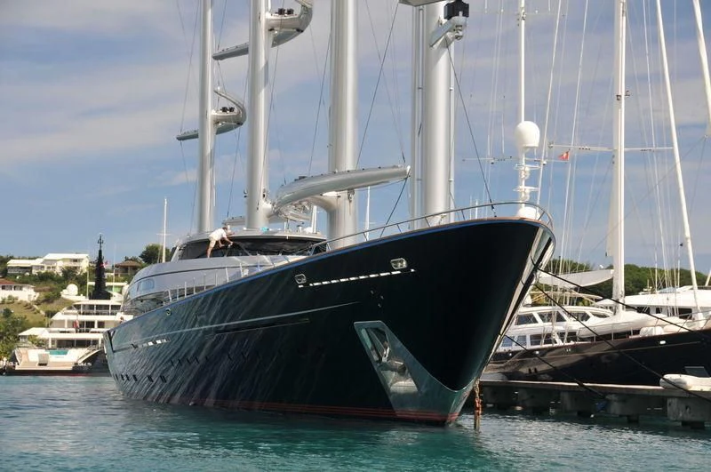 a boat docked at a pier aboard MALTESE FALCON Yacht for Sale