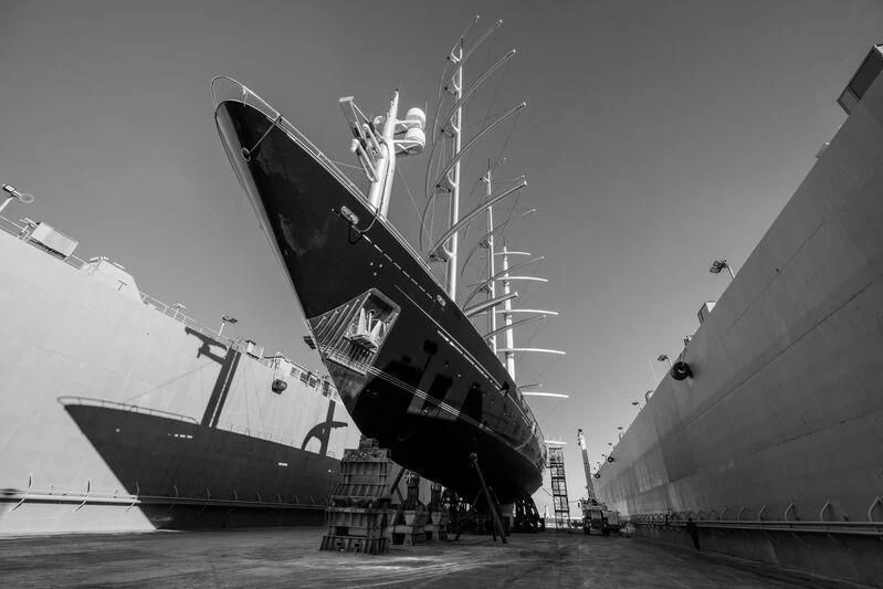 a large ship in the water aboard MALTESE FALCON Yacht for Sale