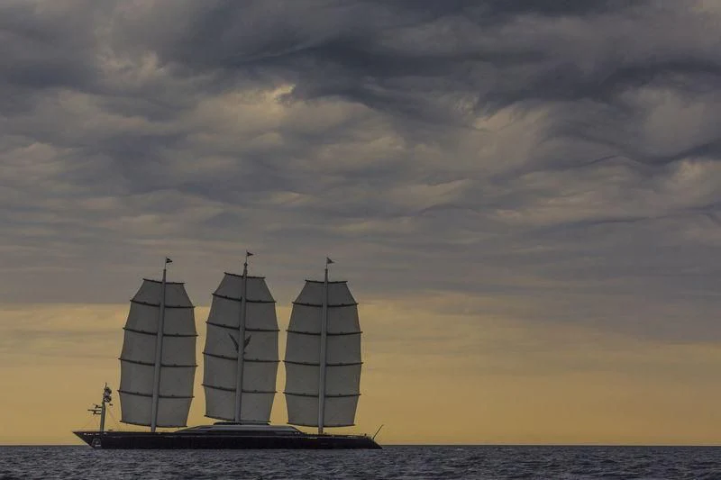 a large ship in the water aboard MALTESE FALCON Yacht for Sale