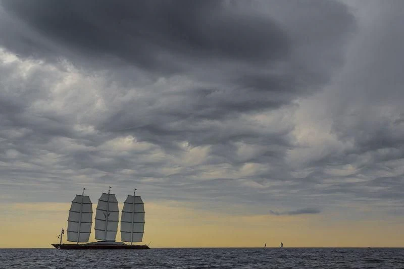 a large body of water with a tower in the distance aboard MALTESE FALCON Yacht for Sale