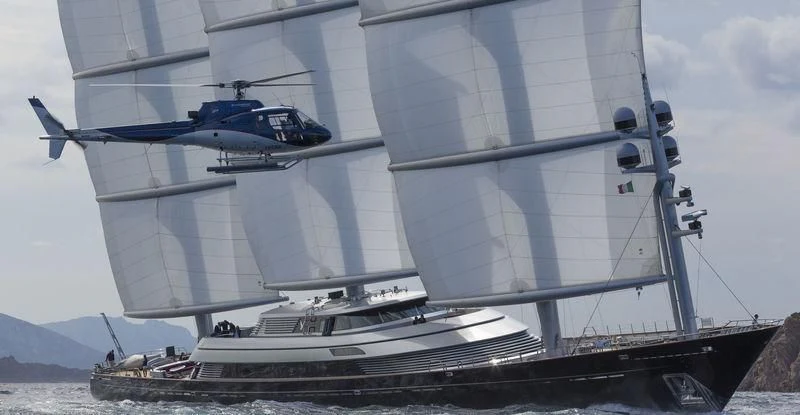 a boat on the water aboard MALTESE FALCON Yacht for Sale