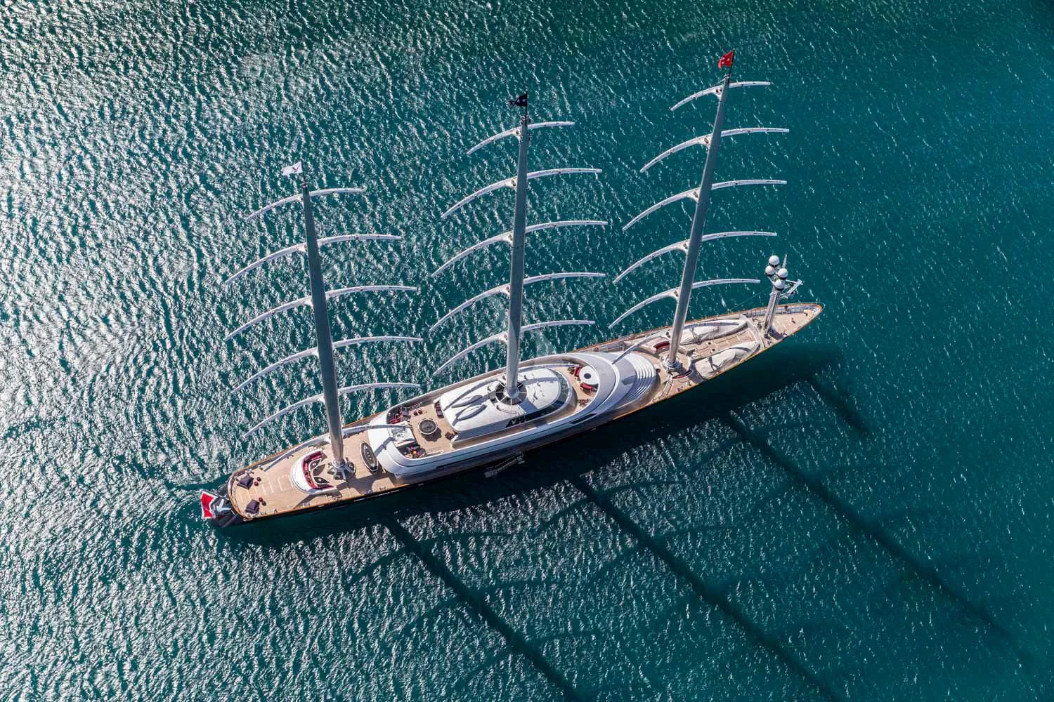 a toy plane on a fabric surface aboard MALTESE FALCON Yacht for Sale