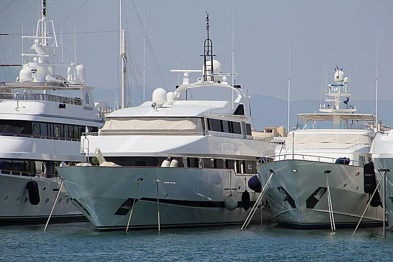 several boats in the water aboard BELLA STELLA Yacht for Charter
