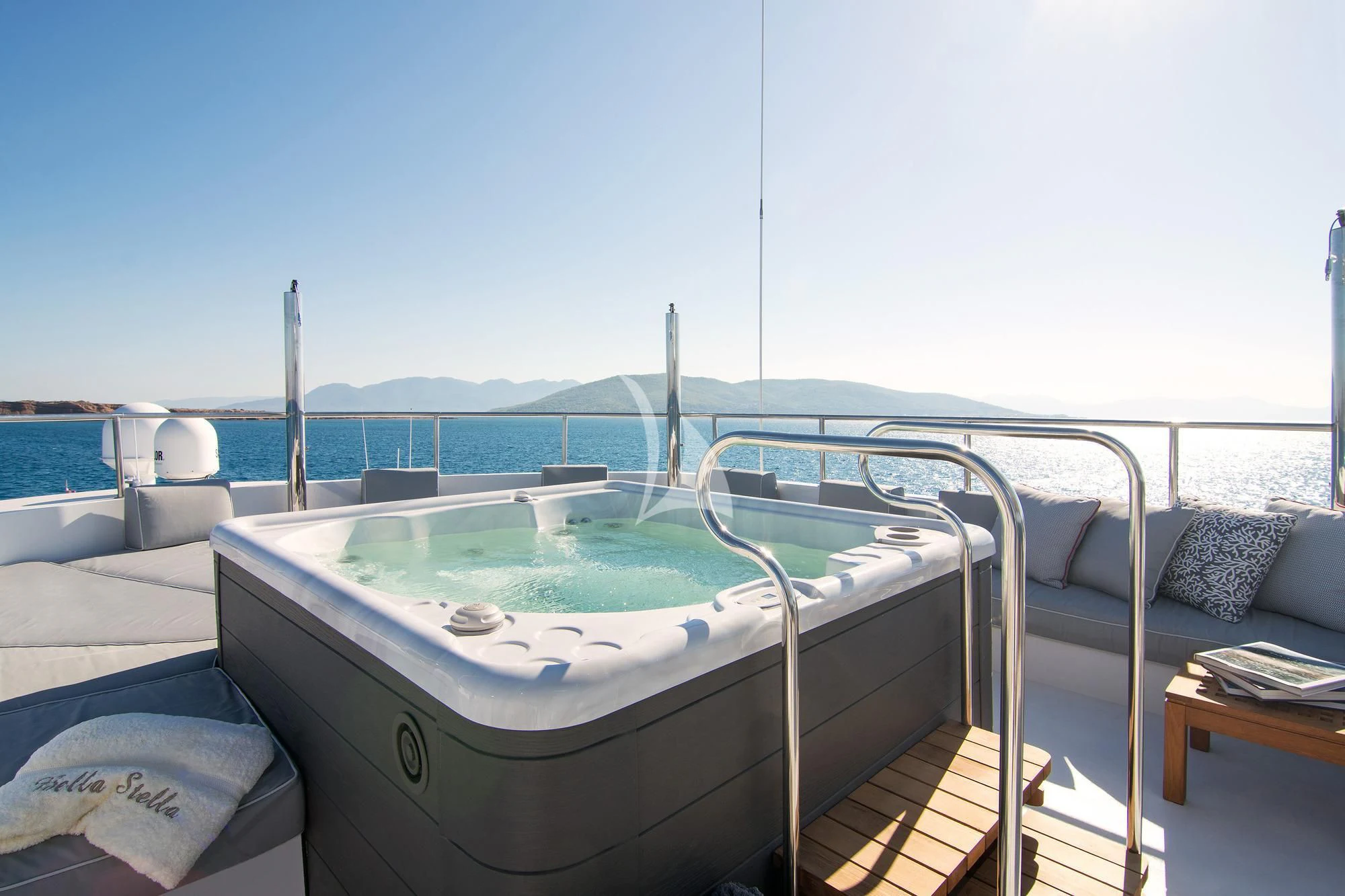 a bed on a boat aboard BELLA STELLA Yacht for Charter