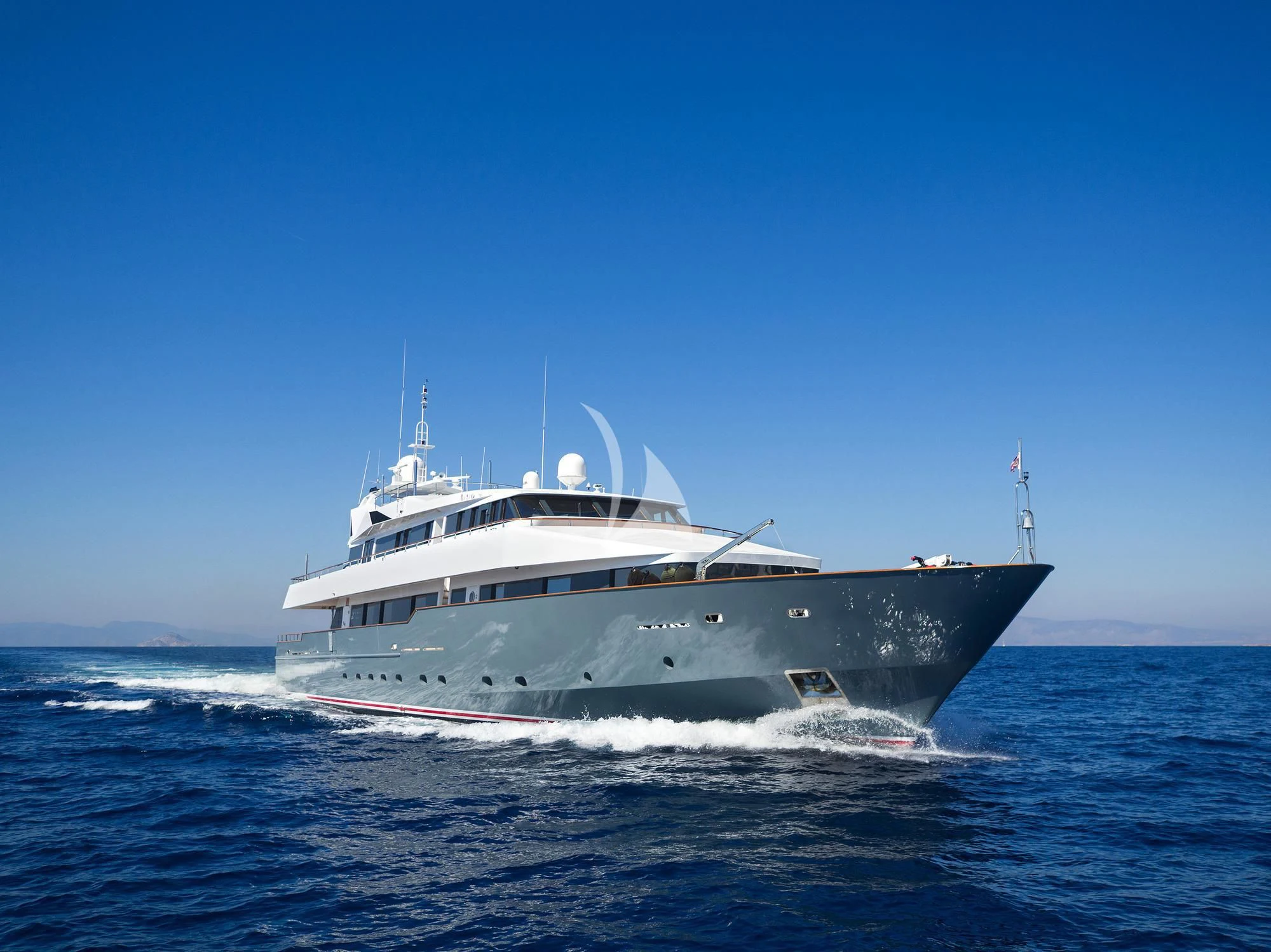 a white yacht in the water aboard BELLA STELLA Yacht for Charter