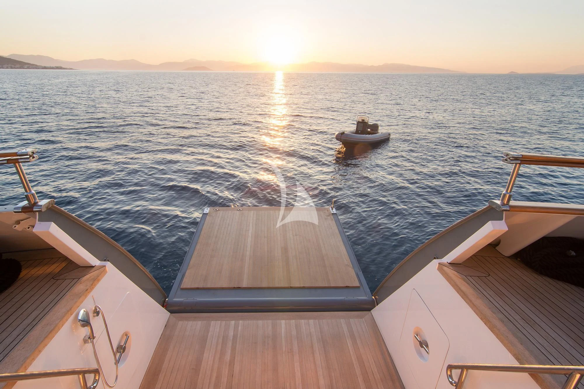 a boat on the water aboard BELLA STELLA Yacht for Charter