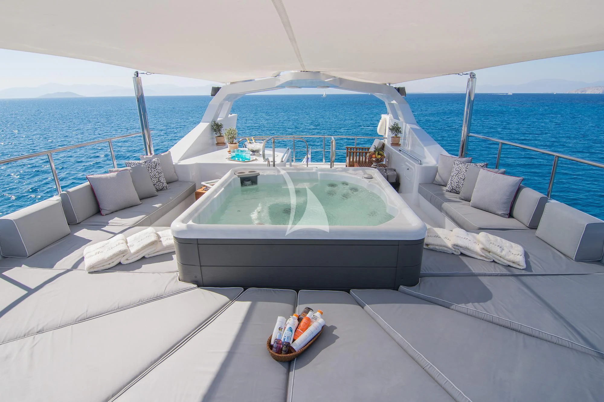 a pool on a deck aboard BELLA STELLA Yacht for Charter