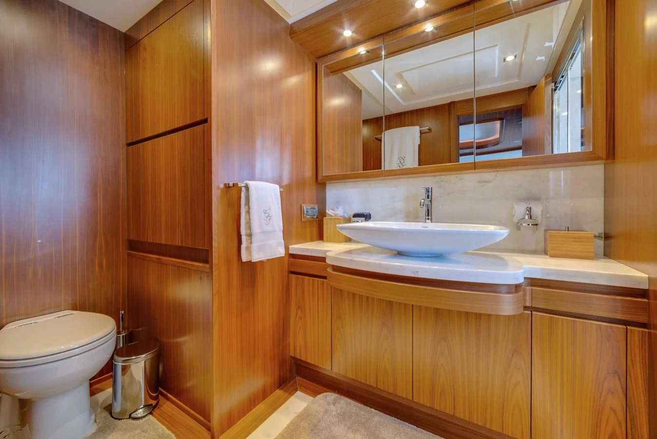 a bathroom with a sink and a toilet aboard ALEGRA Yacht for Sale