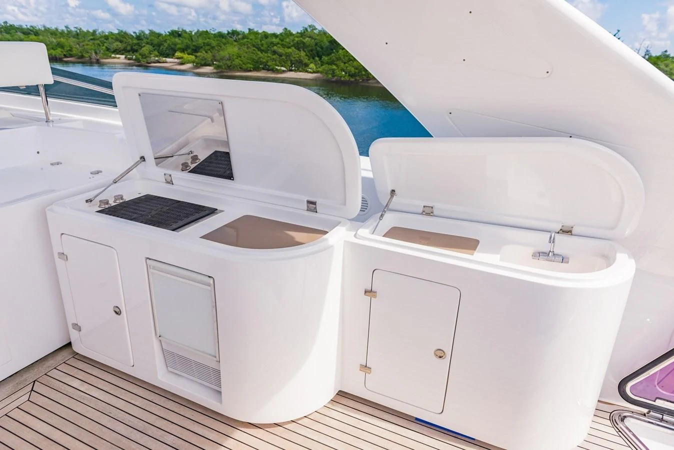 a white washing machine aboard ALEGRA Yacht for Sale