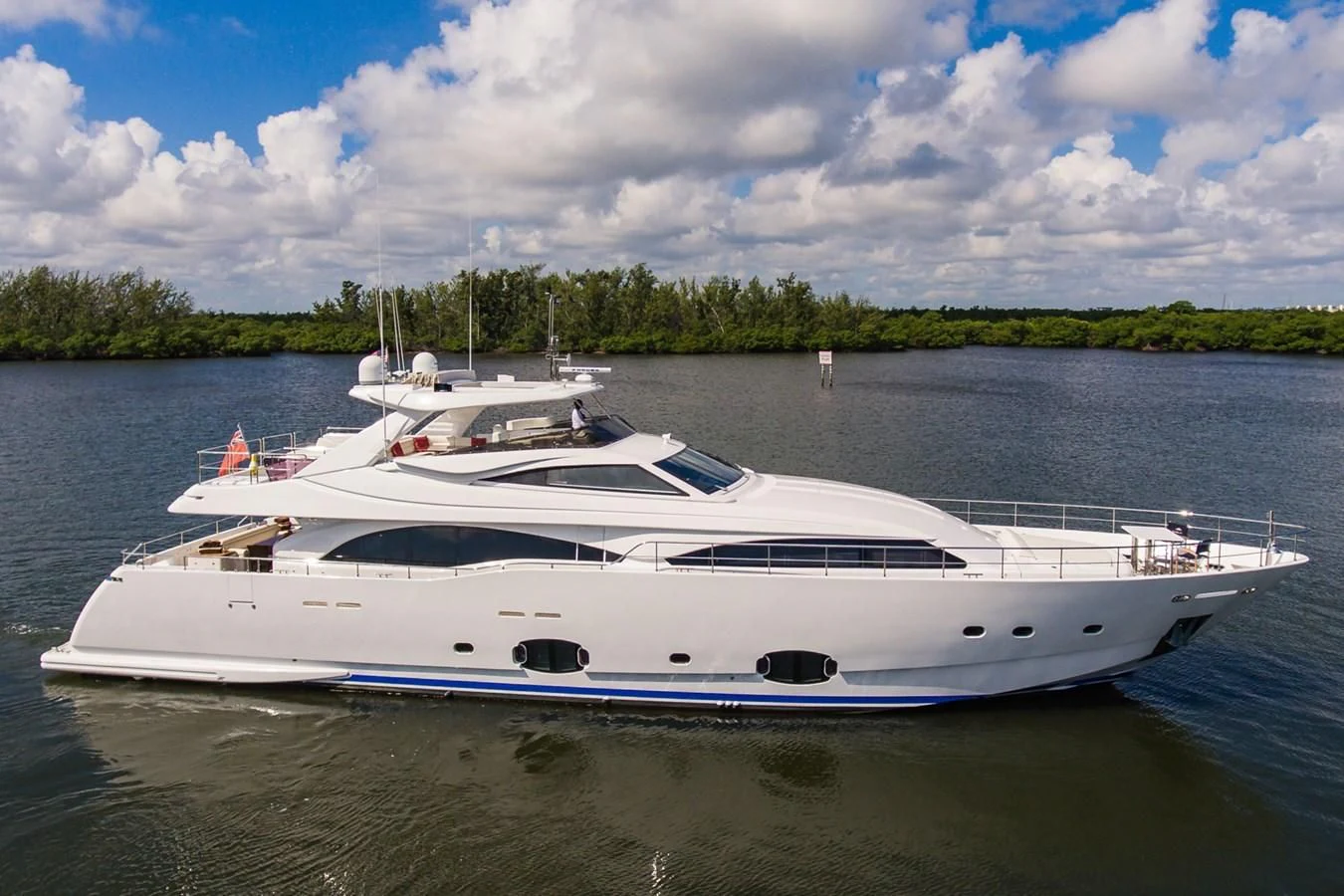a white yacht in the water aboard ALEGRA Yacht for Sale