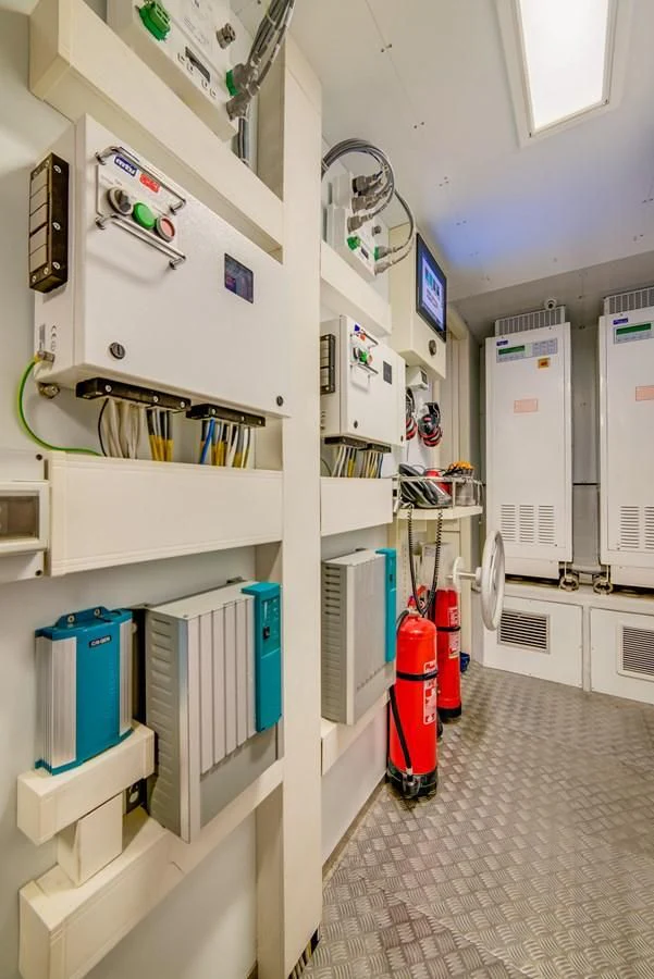 a room with shelves and a shelf aboard ALEGRA Yacht for Sale