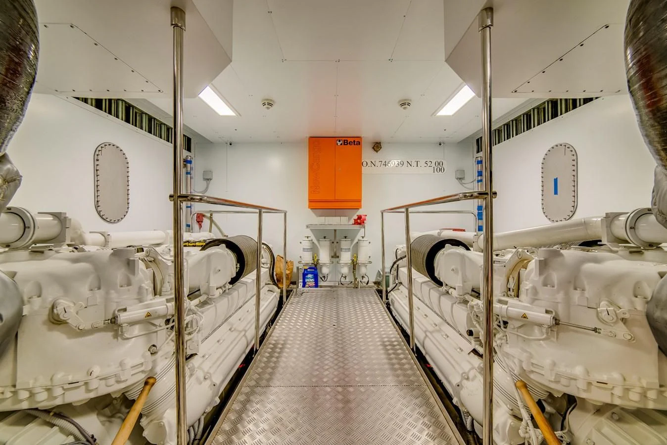 a room with pipes and equipment aboard ALEGRA Yacht for Sale