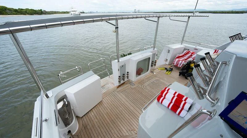 a boat on the water aboard PIPELINER Yacht for Sale