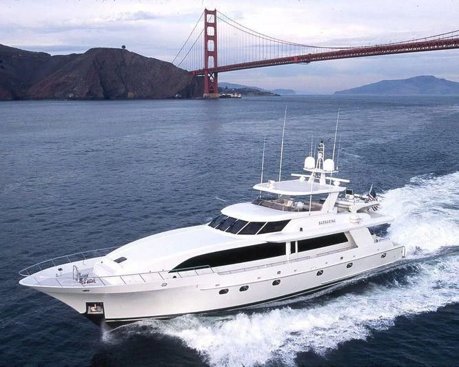 a white yacht in the water aboard PIPELINER Yacht for Sale
