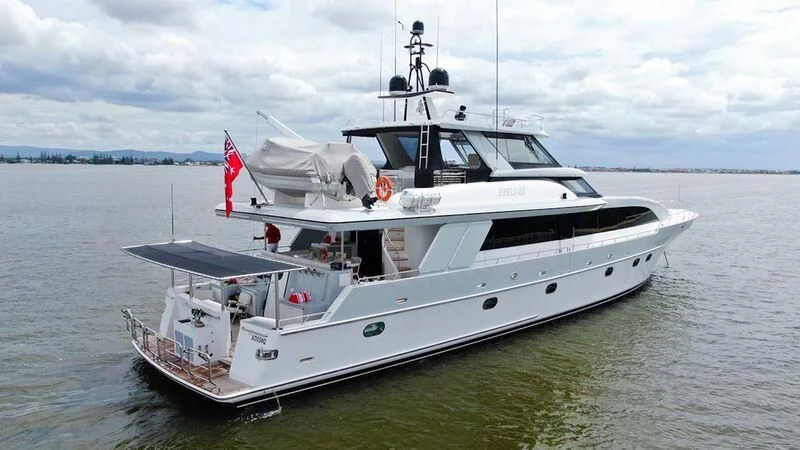 a boat in the water aboard PIPELINER Yacht for Sale
