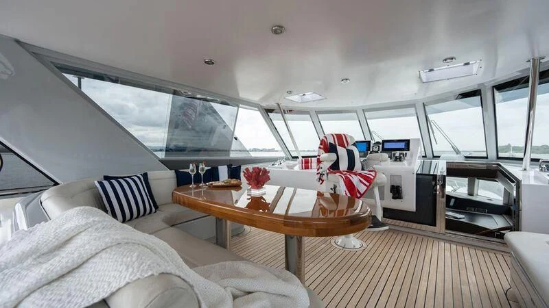 inside of a car aboard PIPELINER Yacht for Sale