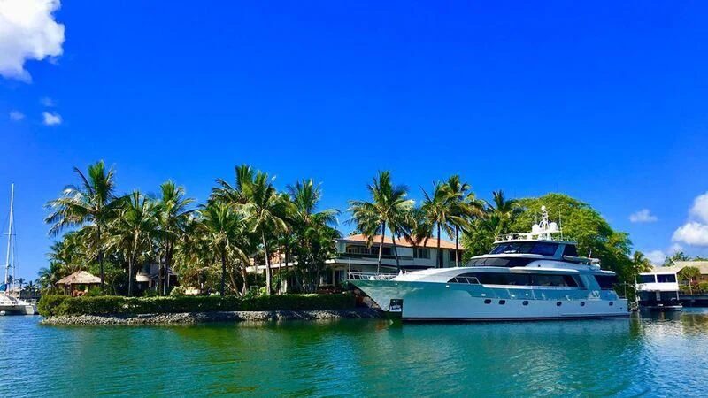 a boat on the water aboard PIPELINER Yacht for Sale