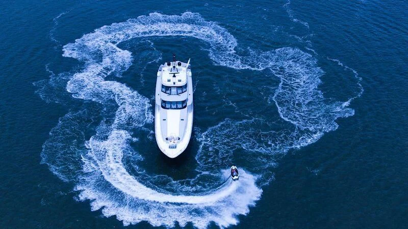 a boat in the water aboard PIPELINER Yacht for Sale