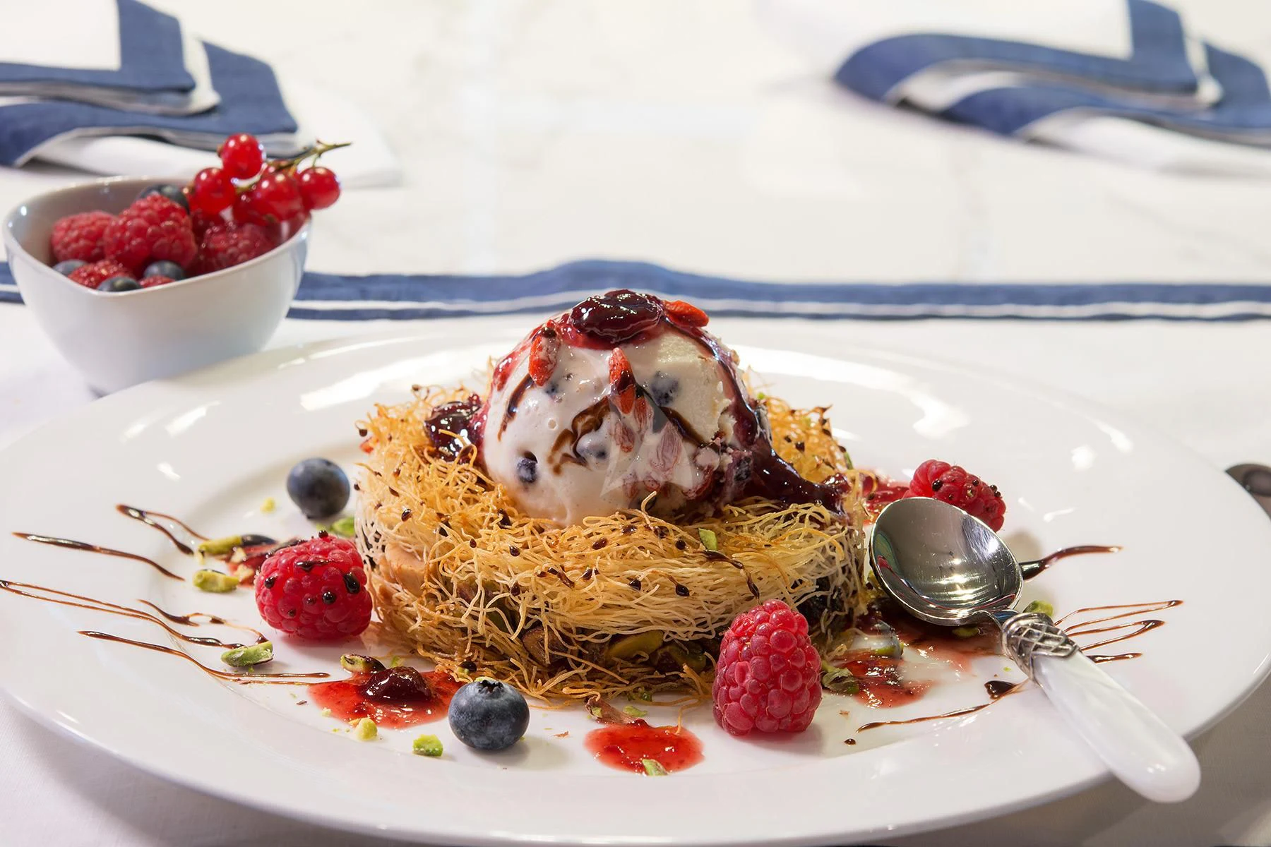 a plate of food aboard MEMORIES TOO Yacht for Sale