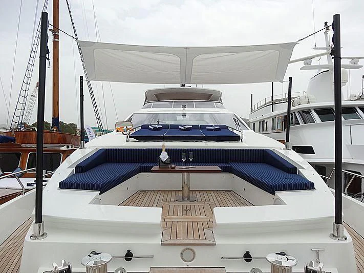 a large white boat aboard MEMORIES TOO Yacht for Sale