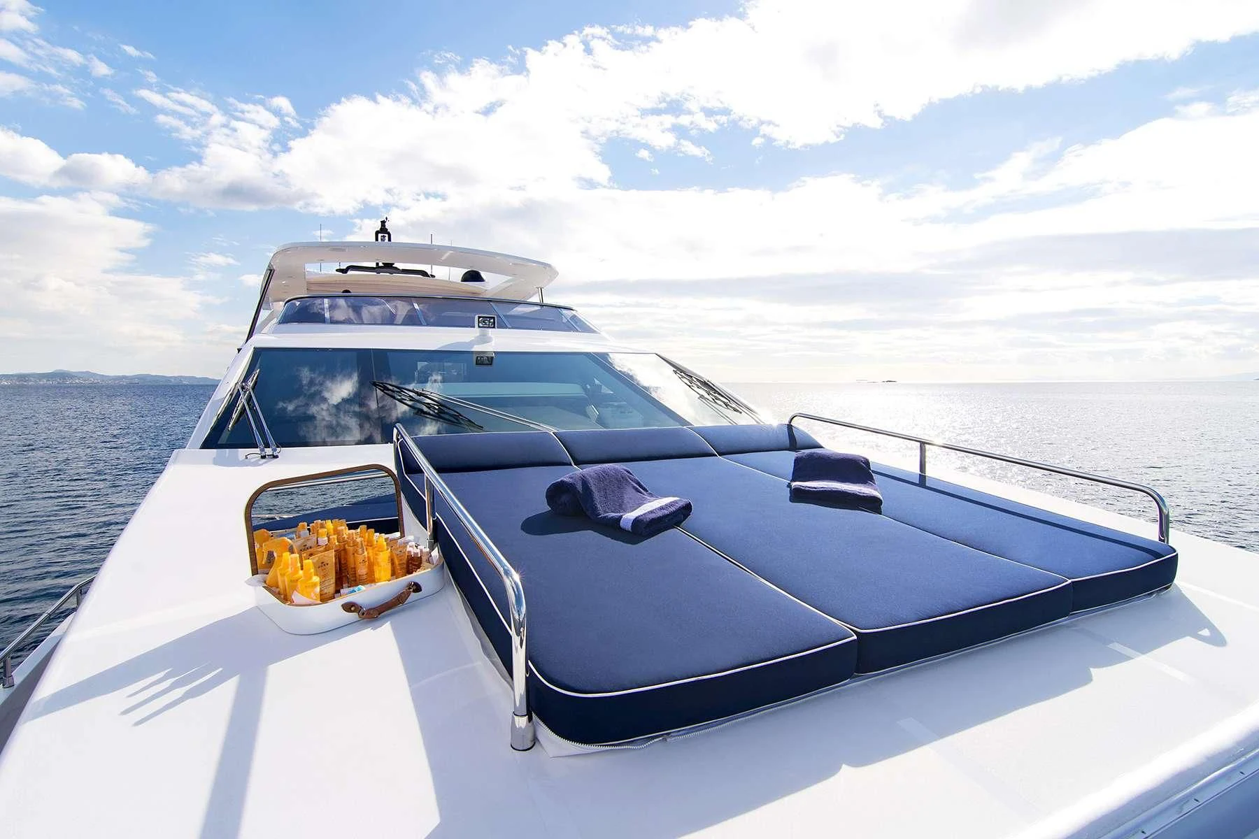 a boat with a dog on it aboard MEMORIES TOO Yacht for Sale