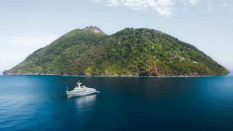 a boat on the water aboard AQUA BLU Yacht for Sale