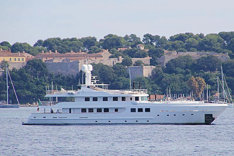 a large white boat in the water aboard R23 Yacht for Charter