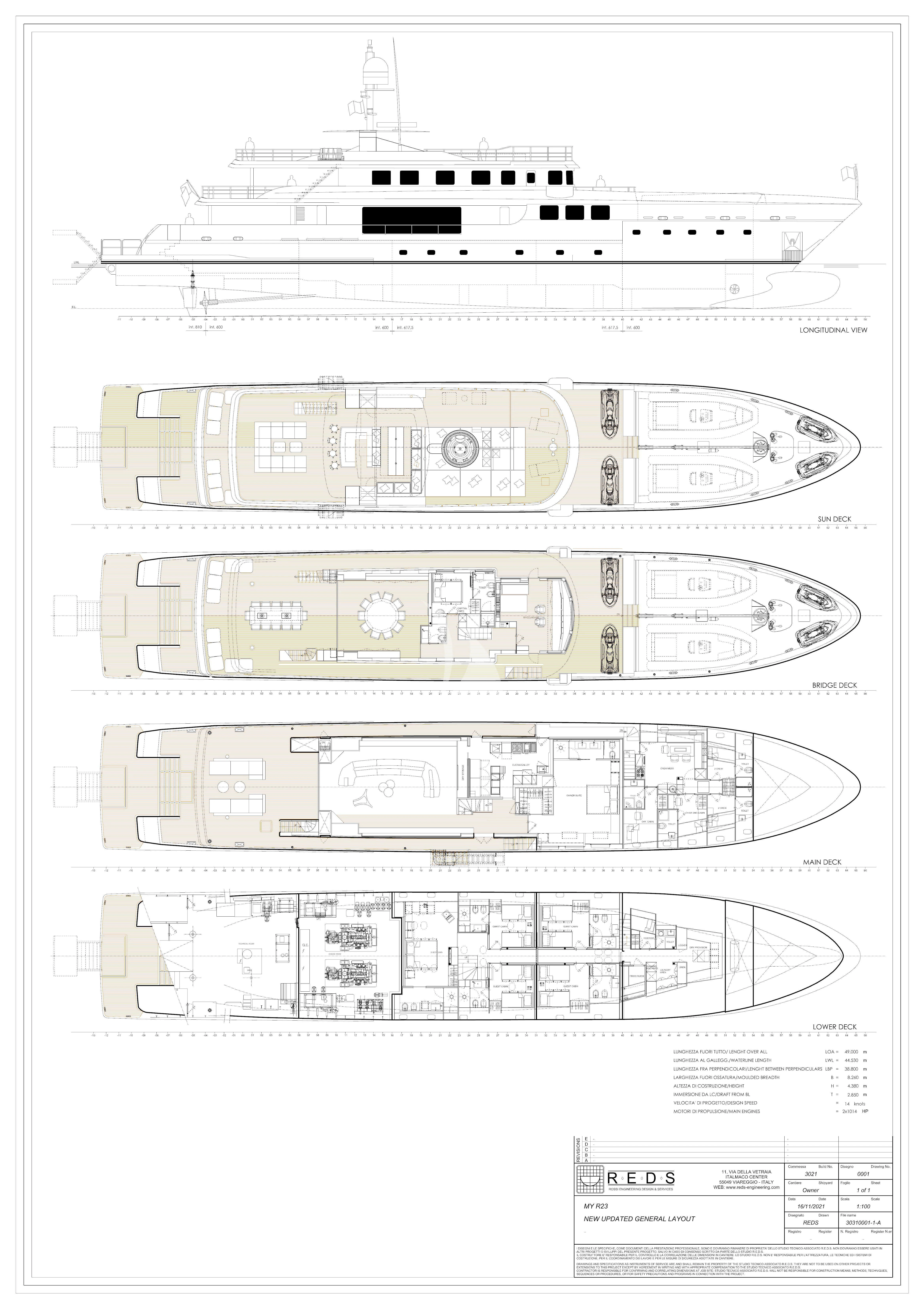 diagram aboard R23 Yacht for Charter