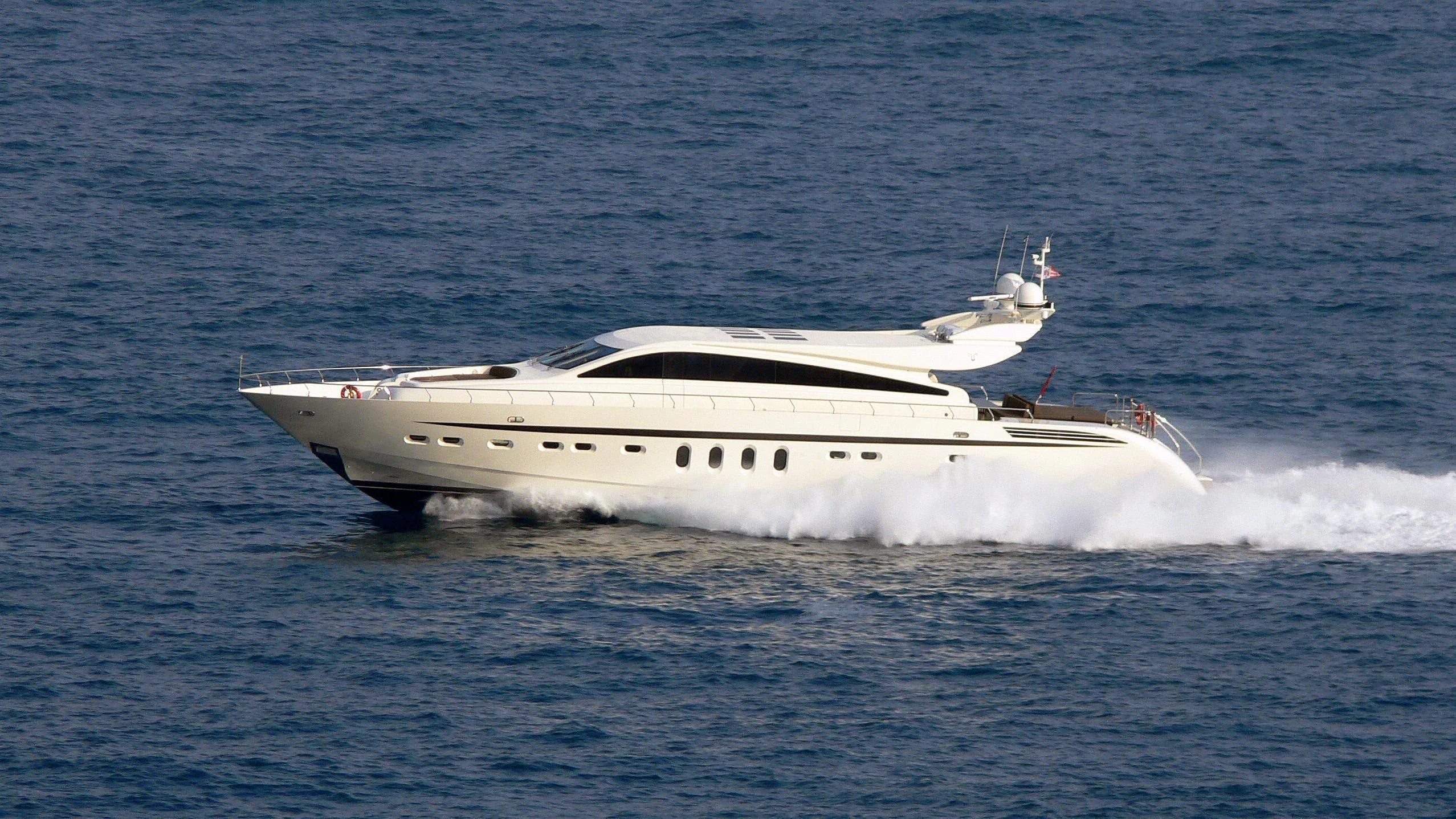a white yacht in the water aboard ALEON Yacht for Sale