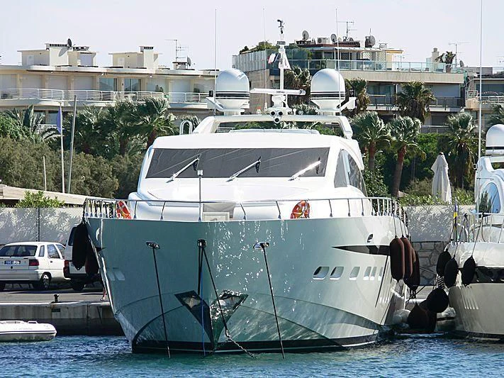 a large white yacht aboard ALEON Yacht for Sale