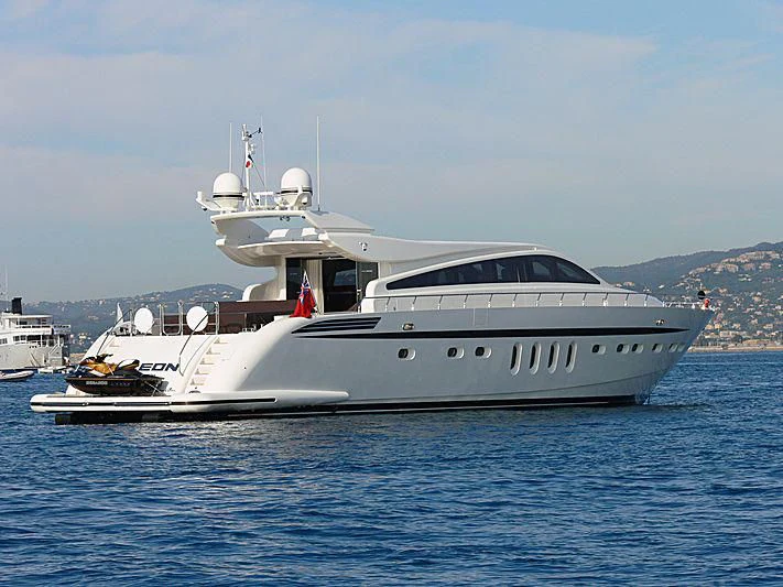 a white yacht in the water aboard ALEON Yacht for Sale