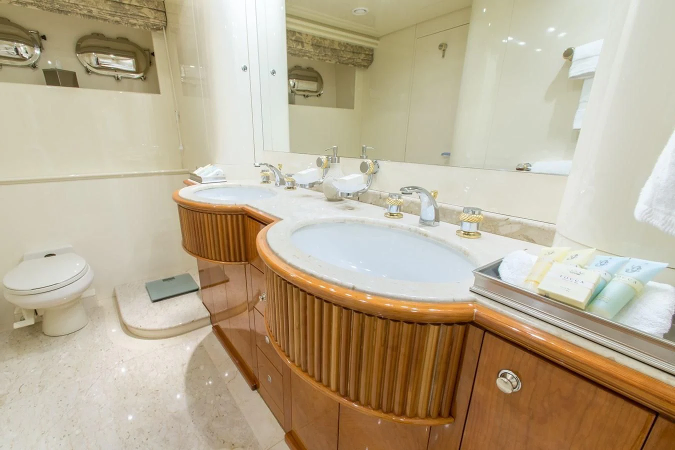 a bathroom with a sink and toilet aboard NO NAME AZIMUT 100 JUMBO Yacht for Sale