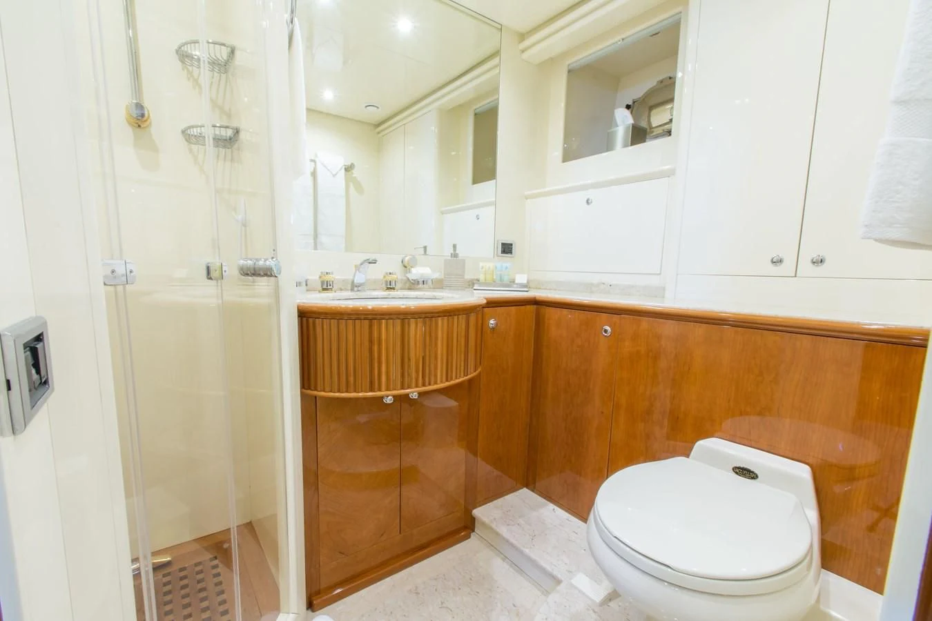 a bathroom with a toilet and sink aboard NO NAME AZIMUT 100 JUMBO Yacht for Sale