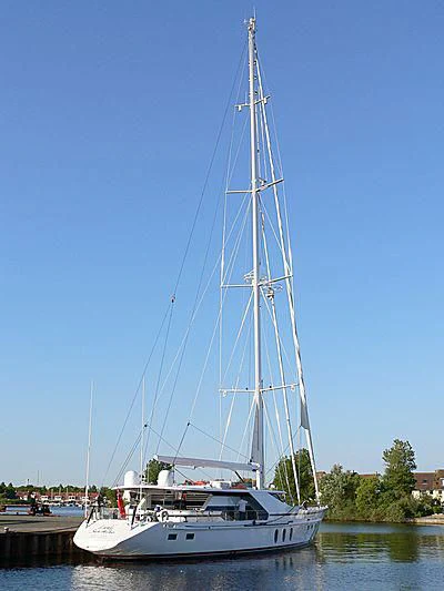 a sailboat docked at a pier aboard LADY SUNSHINE Yacht for Sale