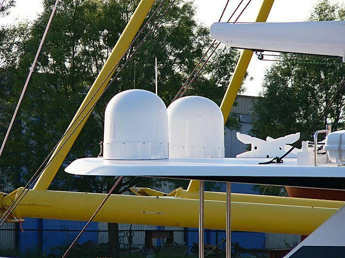 a row of white and yellow boats aboard LADY SUNSHINE Yacht for Sale