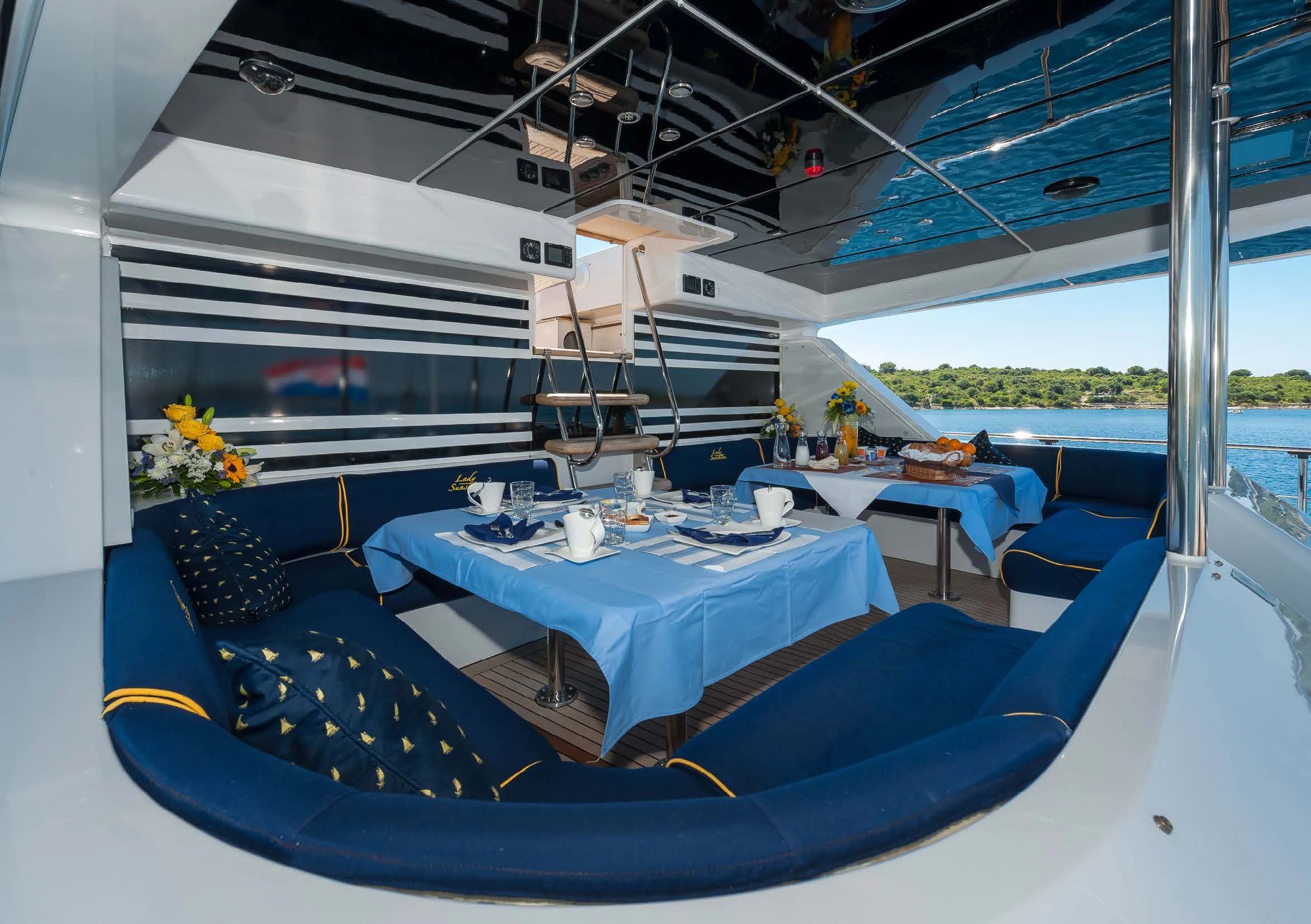 a boat on the water aboard LADY SUNSHINE Yacht for Sale