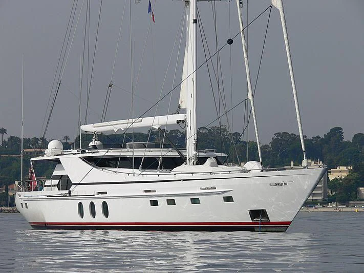 a white boat on the water aboard LADY SUNSHINE Yacht for Sale