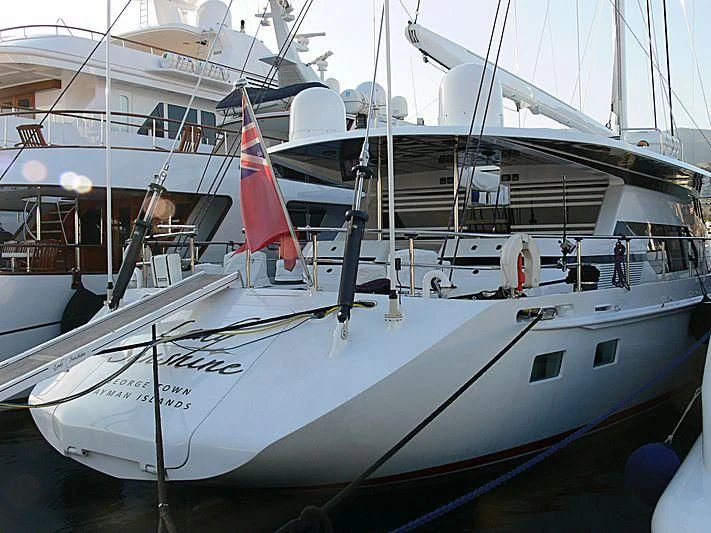 a couple of boats are parked in a harbor aboard LADY SUNSHINE Yacht for Sale