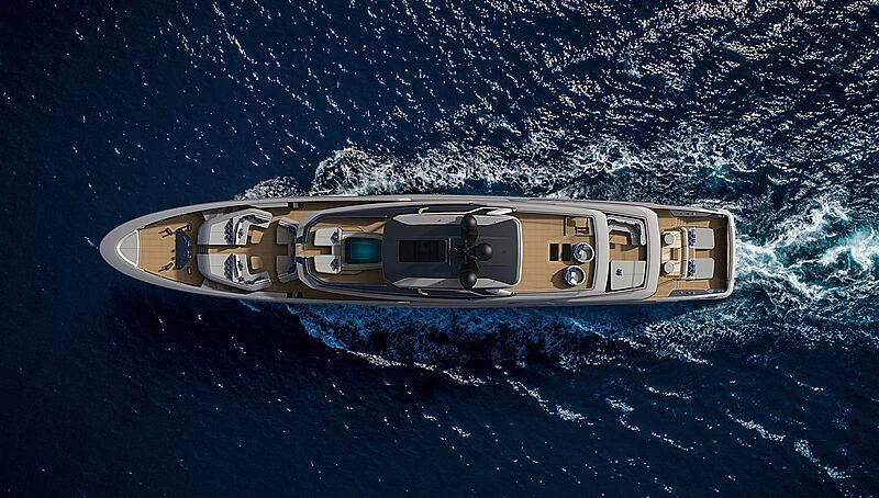 a space ship in space aboard INFINITY Yacht for Sale