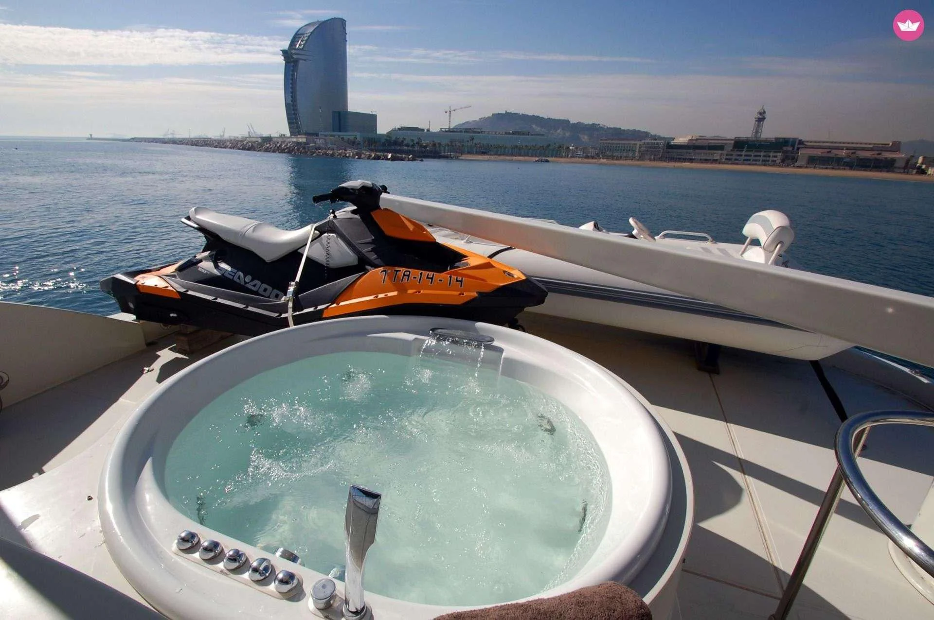 a boat on a boat aboard LEIGH Yacht for Sale