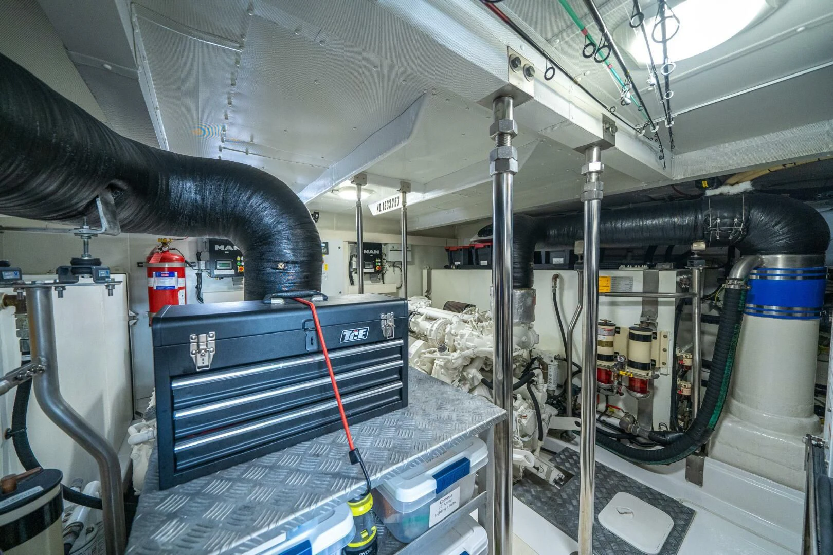 a large factory with machinery aboard VELOCITY Yacht for Sale