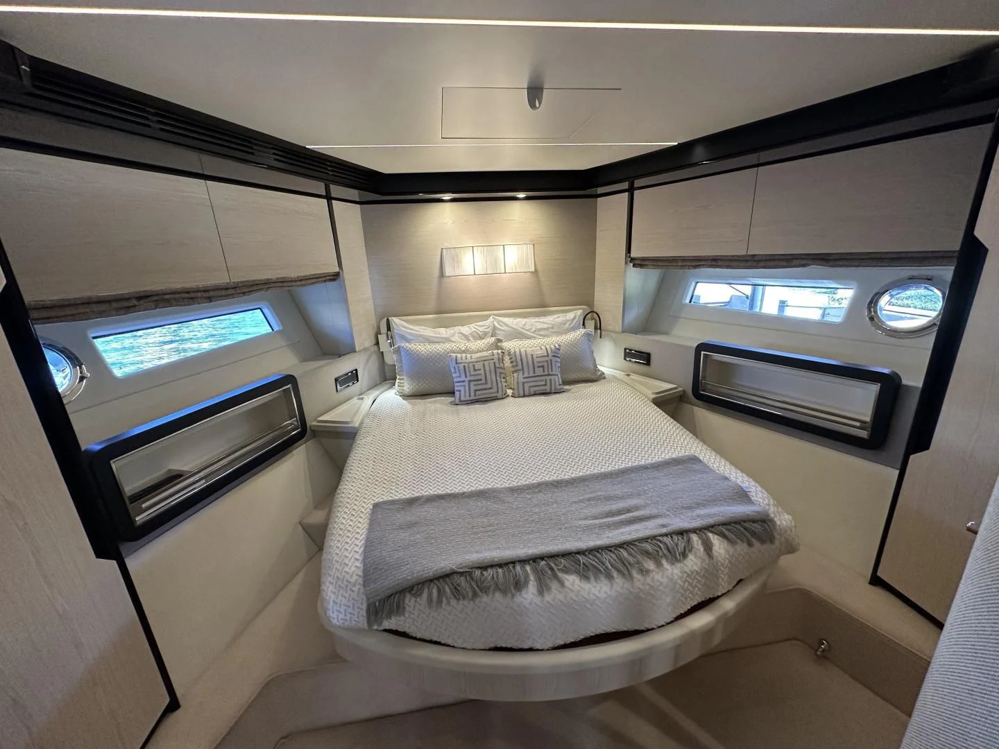 a room with two beds aboard VELOCITY Yacht for Sale