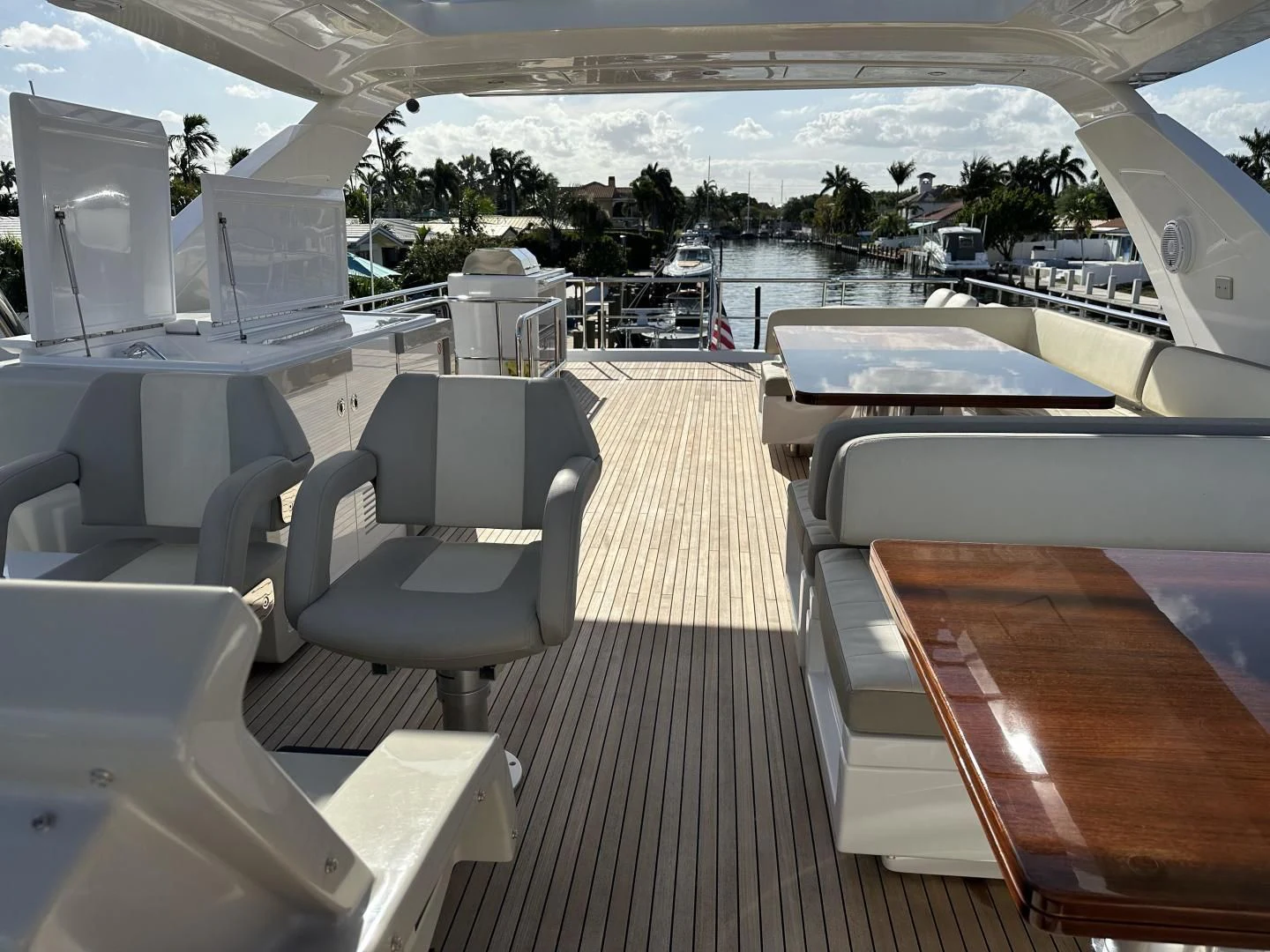 a boat on a deck aboard VELOCITY Yacht for Sale
