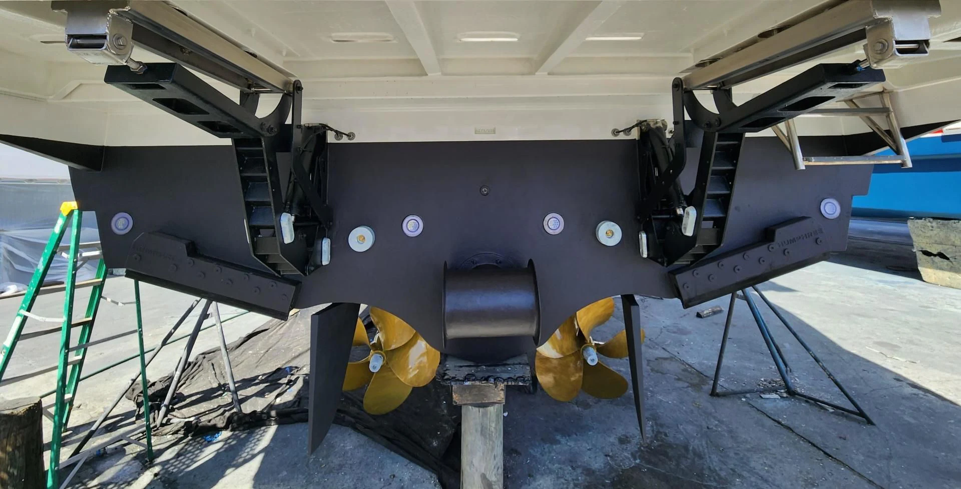a large machine with a large piece of equipment on it aboard VELOCITY Yacht for Sale